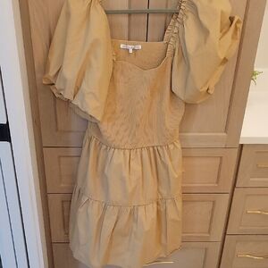 Endless Rose Ribbed Khaki Dress